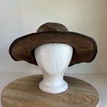 Vintage 90s Brown Suede Genuine Leather Bendable Nickel Western USA Hat Size XL Photo 2