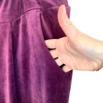 Soma Purple Velour Velvet Pull On Pants Large Elastic Waist Jogger Lounge Pocket Photo 4