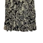 Draper & Damons Womens Tiered Midi Skirt L Black Cream Paisley Boho Cottagecore Size L Photo 2