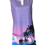 Purple Sleeveless Tropical Sunset Print Dress M Size M Photo 0