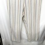 Woman Within Plus Size 28W Linen Pants Striped Elastic Waist Pull On Tan 1710 Photo 3