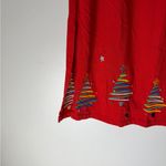 vintage michael simon Red Christmas Holiday Embroidered Maxi Skirt Small Photo 2