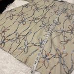 Bryn Walker  Embroidered Button Down Cardigan in Tan Extra Small Photo 3