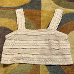 Aerie  Cream Crochet Boho Style Square Neck Short Crop Tank Top Size Medium Photo 0
