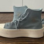 Converse  Light Blue Suede Platform Sneakers Photo 1