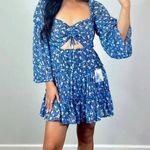 Majorelle  - Ailish Ditsy Floral Mini Dress in Blue & White Photo 4