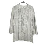 Madewell Tie Neck White Black Pin Stripe Tunic Top Oversized Size M Photo 5