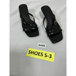 Womans NWOT Strappy Slipon Sandals 8.5 Black Kitten Heel Square Toe Photo 2