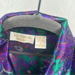 Victoria's Secret  vintage gold label jewel tone paisley print satin pajama small Photo 10