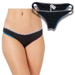 Bar III Embroidered Black Hipster Bikini Bottoms NWT LARGE Photo 1