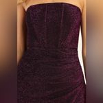 Lulus Lulu’s NWT Sensational Shine Purple Strapless Mini Dress corset top w/boning SM Photo 5