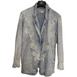 VTG Andiamo Italia Acid Wash Pearl Beaded Embellished Jacket Women’s S Blue Photo 1