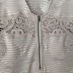 Free People  New Romantics Mini Dress S Shift Crochet Cutout Neutral Minimalist Photo 10