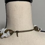 Vintage Woven Braided Seed Bead Necklace Gold White Choker Torsade Bib Collar Multiple Photo 2