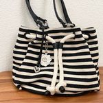 Brighton Retired Sea Side Surf Black/White Striped Drawstring Shoulder Bag Photo 3