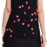 Kate Spade  Live Colorfully Black cherry blossom sleeveless top 00 button back Photo 1