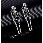 Unique Detachable Realistic Human Skull Skeleton Earrings For Women, Perfect For Silver Photo 2