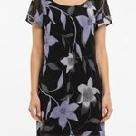 TESSUTO Floral Dress SMALL black PURPLE short sleeves Photo 1