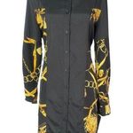 SheIn Chain Print Long Sleeve Button Front Shirt Dress Photo 0