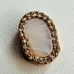 Keep Collective Frosted Center Stone Charm with Rhinestone Halo Gold Photo 0
