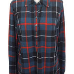 D&Co. Teal Blue and Red Plaid Half Button Photo 0