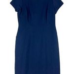 Brooks Brothers Sheath Dress Size 12 Navy Blue Stretch Career Business Workwear Photo 0