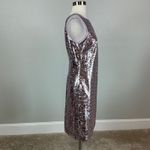 Vince Camuto  Sparkly Sequined Mini Sheath Cocktail Dress Size 6 Pink and Silver Photo 2