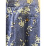 L.L.Bean Vintage 1980s  Linen Floral Wrap Skirt Blue Floral Pattern Size 6 Photo 5