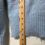 ZARA  Alpaca Wool Blend Knit Oversized Turtleneck in Light Blue Size Medium Photo 8