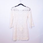NEW Lulus Crochet Knit Low Back Quarter Sleeve Pullover Mini Cover Up Swim Dress Photo 0