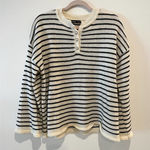 SheIn Black and Cream Long Sleeve Sweater with Pearl Buttons Size Large Photo 0