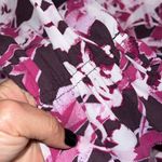 Kaari Blue  size medium hi low tunic purple floral pattern elastic cuff sleeve Photo 9