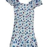 Love Shack Fancy  Size XS Deep Cotton Candy Blue Liberty Print Smocked Kodie Dress Photo 10