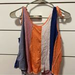 Free People  Carousel Orange Multi Stripe Loose Fit Swing Tank Top Photo 2