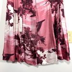 Fresh Twist Red Pink Burgundy Tree Print Silk Skirt Size 16 Photo 2