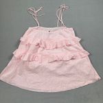 Edikted NWT Mini Dress Womens S Dorothia Sheer Light Pink Ruffle Tiered Pacsun Photo 1