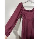 Abercrombie & Fitch Abercrombie Dress Long Sleeve Chiffon Mini Dress in Burgundy Maroon Size Small Photo 2