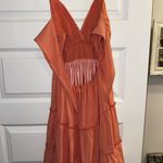 Pink Flowy Dress With Lace Detail Photo 2