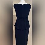 Jessica Howard  Black Stretch Form Fitting Ruched Peplum Little Black Dress Sz 10 Photo 7