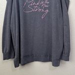 Livi Active “Pink is the New Strong” Gray Cold Shoulder Sweatshirt Size 18 Photo 5