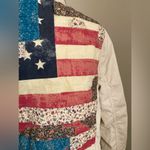 Vintage Polo Ralph Lauren Denim & Supply Patchwork USA Flag Jacket, Size Medium White Photo 3