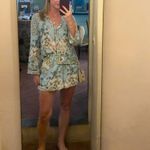 Derek Lam Blue Floral Button Up Shirt Size 10 Challis Vacation Designer $300 Photo 4