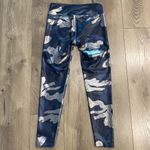 Noli  Guerra Hi-Rise‎ Blue Metallic Camouflage Yoga Compression Leggings Medium Photo 3