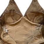 Cache Vintage Bronze Halter Shimmer Tiered Ruffle Mesh Accent Bodycon Dress Photo 12