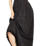 Disturbia Quartz Lyocell Blend Lace Detail Maxi Dress in Black size 12 NWT Photo 0