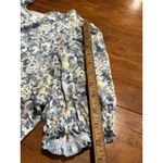 LC Lauren Conrad Lauren Conrad Blue Floral Blouse 0X Women’s Short Sleeve Top Shirt Plus Ruffle Photo 7