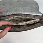 Guess Vtg Y2K Mini Bag Silver Croc Embossed Chain Accent Purse Handbag Retro Photo 9