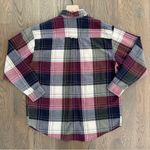 Anthropologie Vintage Plaid Long Sleeve Button Down Cranberry, Navy, Cream Large Photo 4