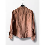 H&M Faux Suede Camel Button-Up Shirt Women's Size 12 Photo 4