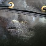 Stefano Bravo black leather backpack bag purse. Made in Italy Photo 4